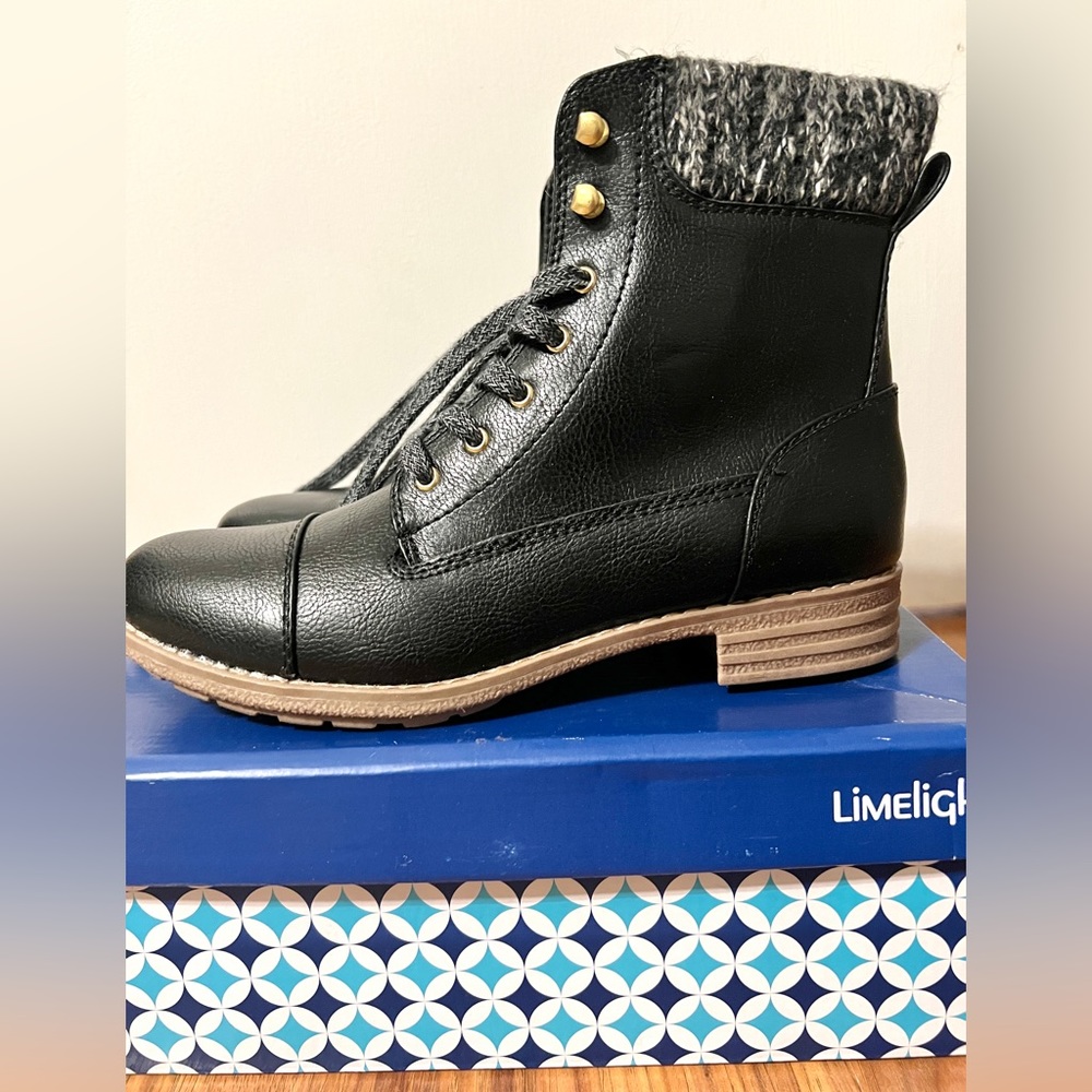 Limelight Black Lace up boot (Toni)- size 8 - NWT-never worn
